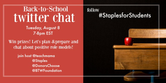 staples for students twitter event 8.8
