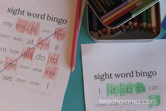 sight word bingo: color and learn | teachmama.com