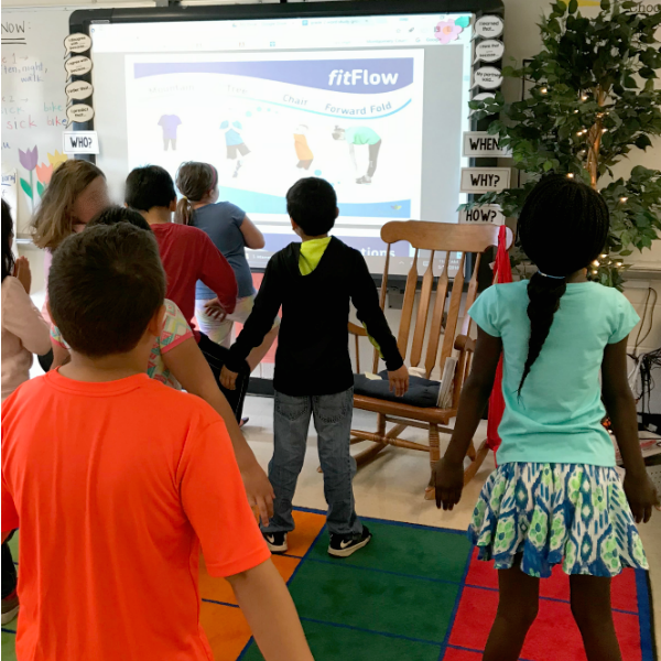 yoga brain breaks: use fitflow to teach kids yoga moves from fit4Schools