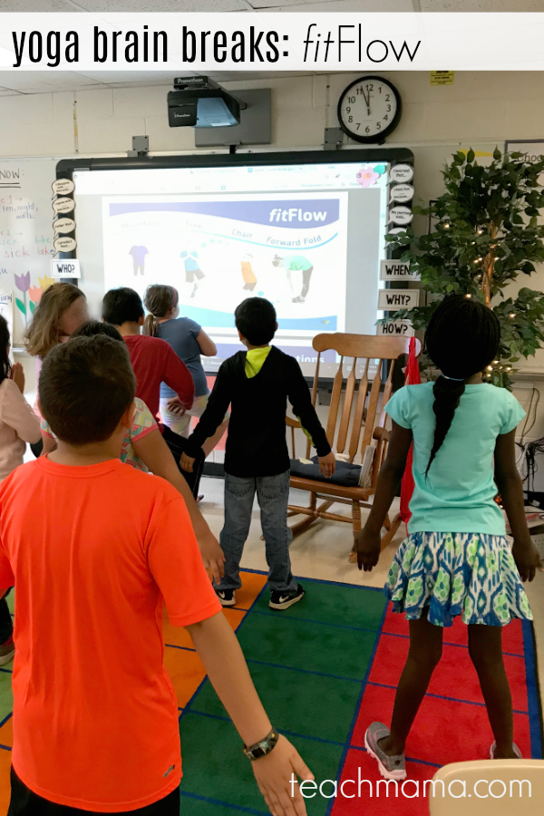 yoga brain breaks: use fitflow to teach kids yoga moves from fit4Schools | teachmama.com