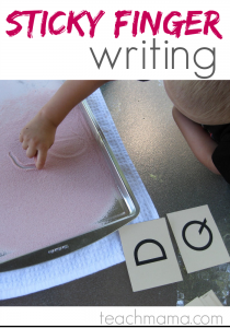 sticky finger writing: writing letters and sight words