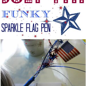 july 4th funky sparkle flag pen