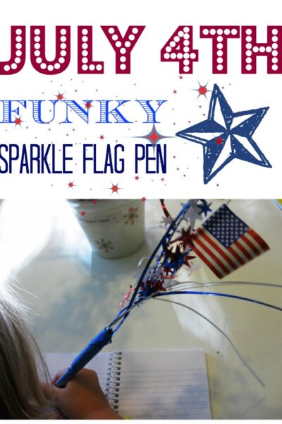 july 4th funky sparkle flag pen