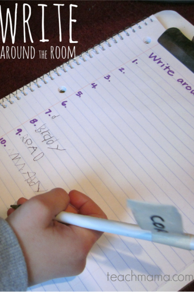 getting kids to write: write around the room | teachmama.com