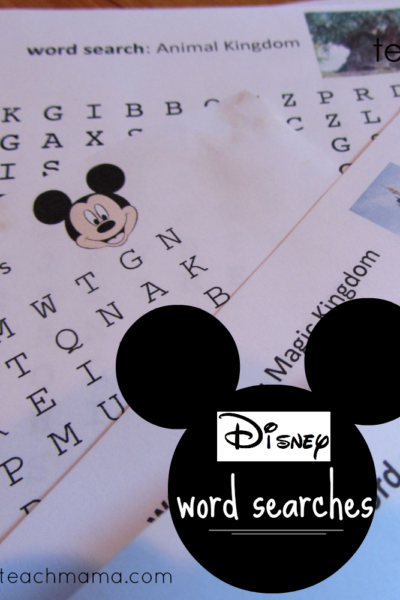 disney word searches: getting kids ready for the trip!