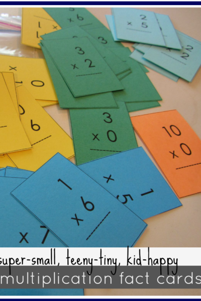mini multiplication math fact cards