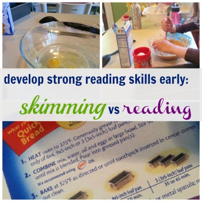 strong reading skills skimming