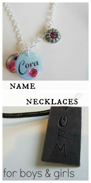 homemade name necklaces for girls and boys