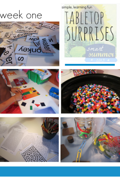 tabletop surprises week one | ideas for free exploration and play each day of the week