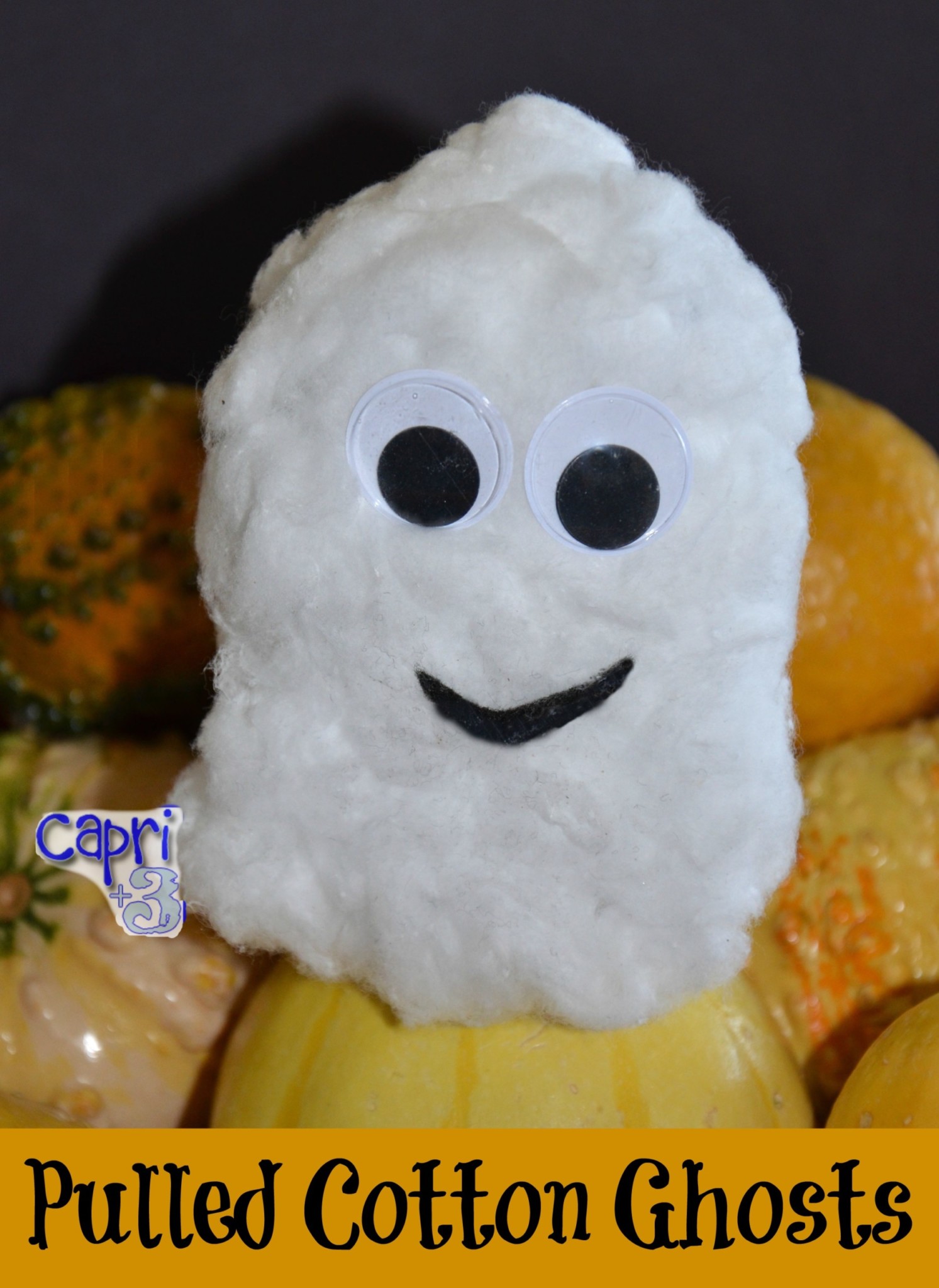 easy cotton ghost: halloween craft for little ones