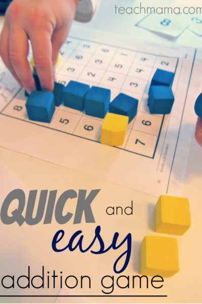 quick and easy addition game: finding addends | teachmama.com | math printable #weteach
