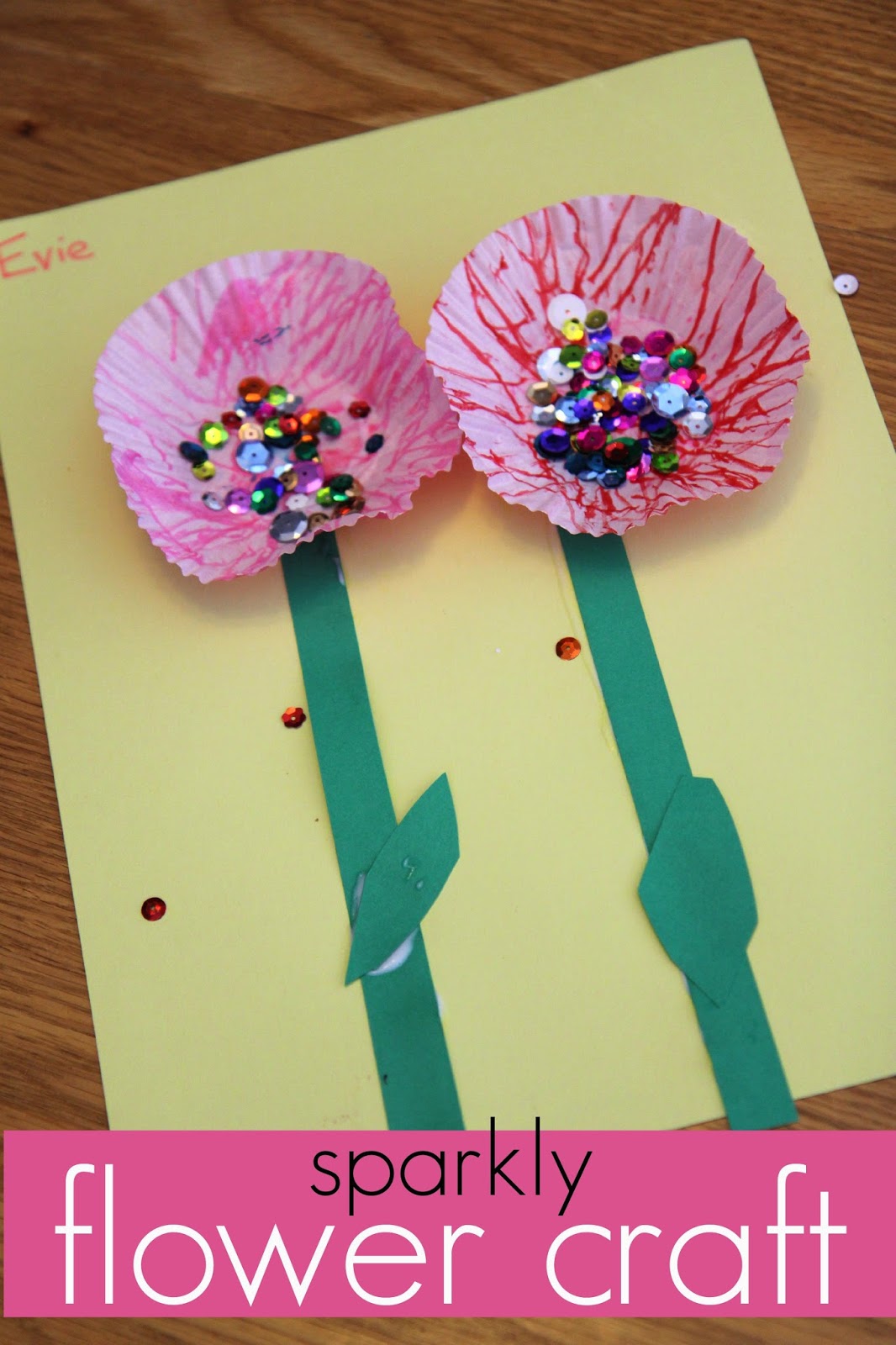 sweet, sparkly flower craft for kids: read, learn, create - teach mama