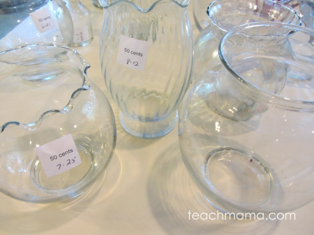 glass jars of different sizes