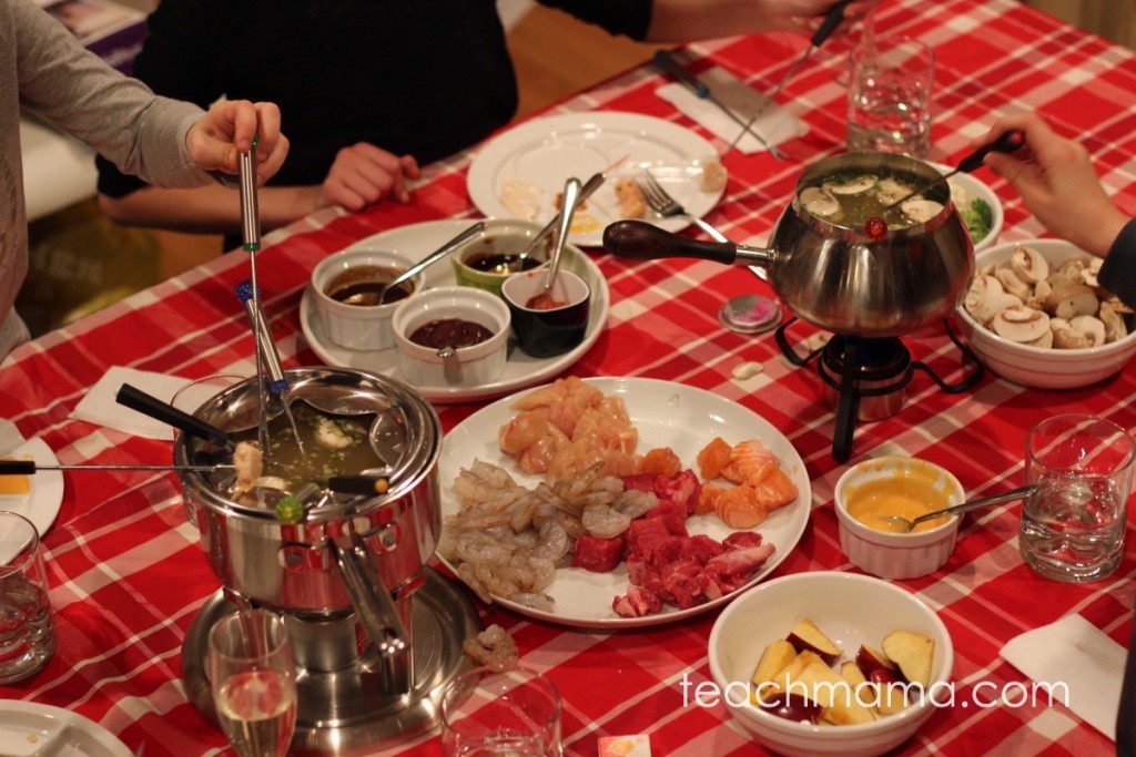 how to do a family fondue night: teachmama.com