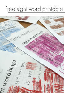 sight word bingo printable teachmama.com 2