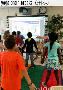 yoga brain breaks: use fitflow to teach kids yoga moves from fit4Schools | teachmama.com