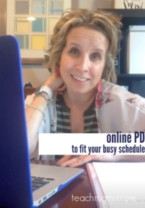 woman at laptop taking an online professional development class