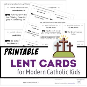 lent for modern catholic kids cards