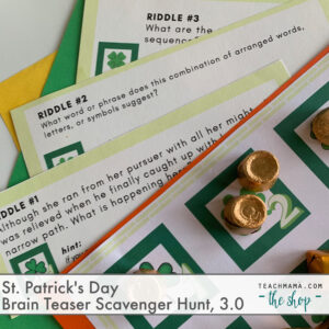 st. patrick's day brain teaser scavenger hunt 3.0