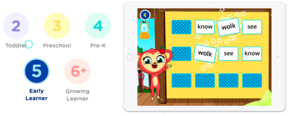 HOMER screenshot for early learner learning