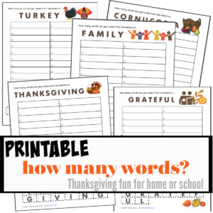 thanksgiving day 'how many words'