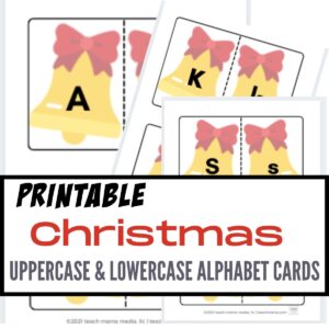 christmastime alphabet letter match cards