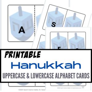 hanukkah alphabet letter match cards