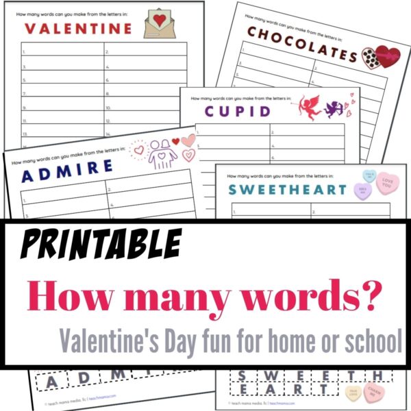 valentine's day 'how many words'
