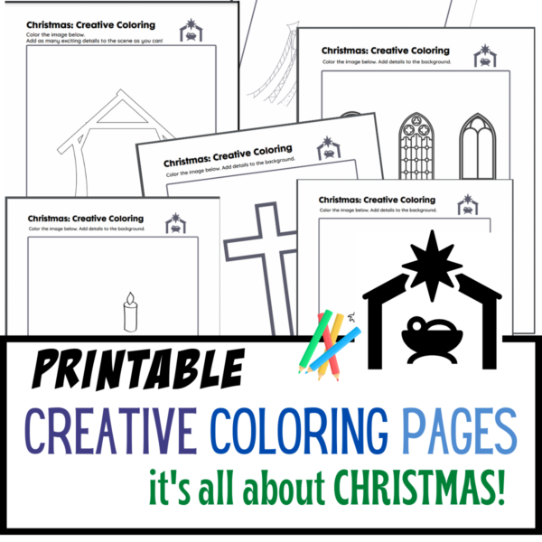 christmas creative coloring pages (religious)