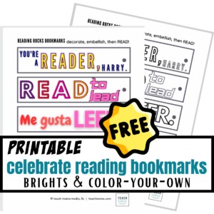 celebrate reading bookmarks (half set)