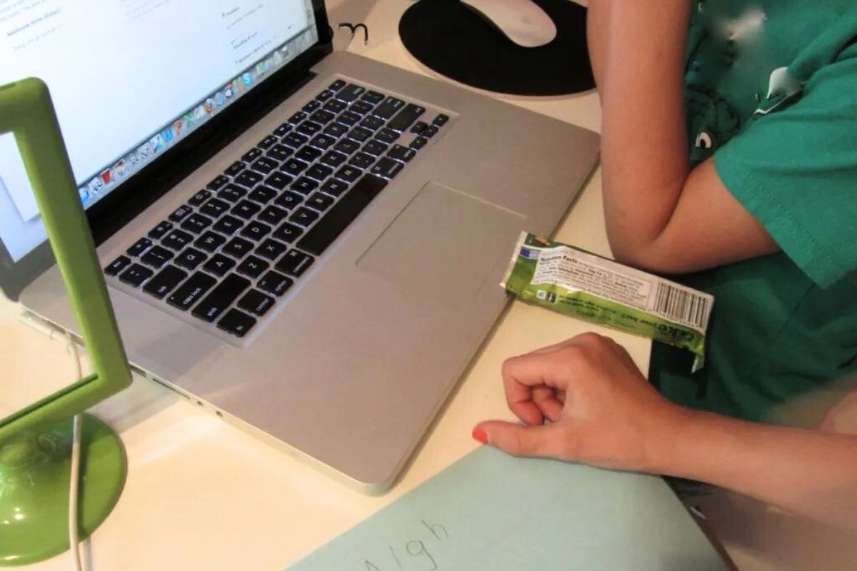 Planning a geocaching trip on a laptop computer