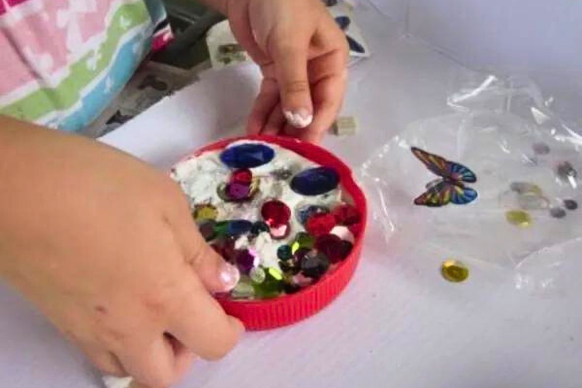 DIY stepping stone in mold