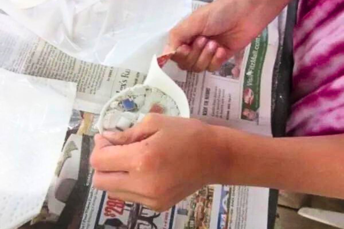 Unwrapping diy stepping stone
