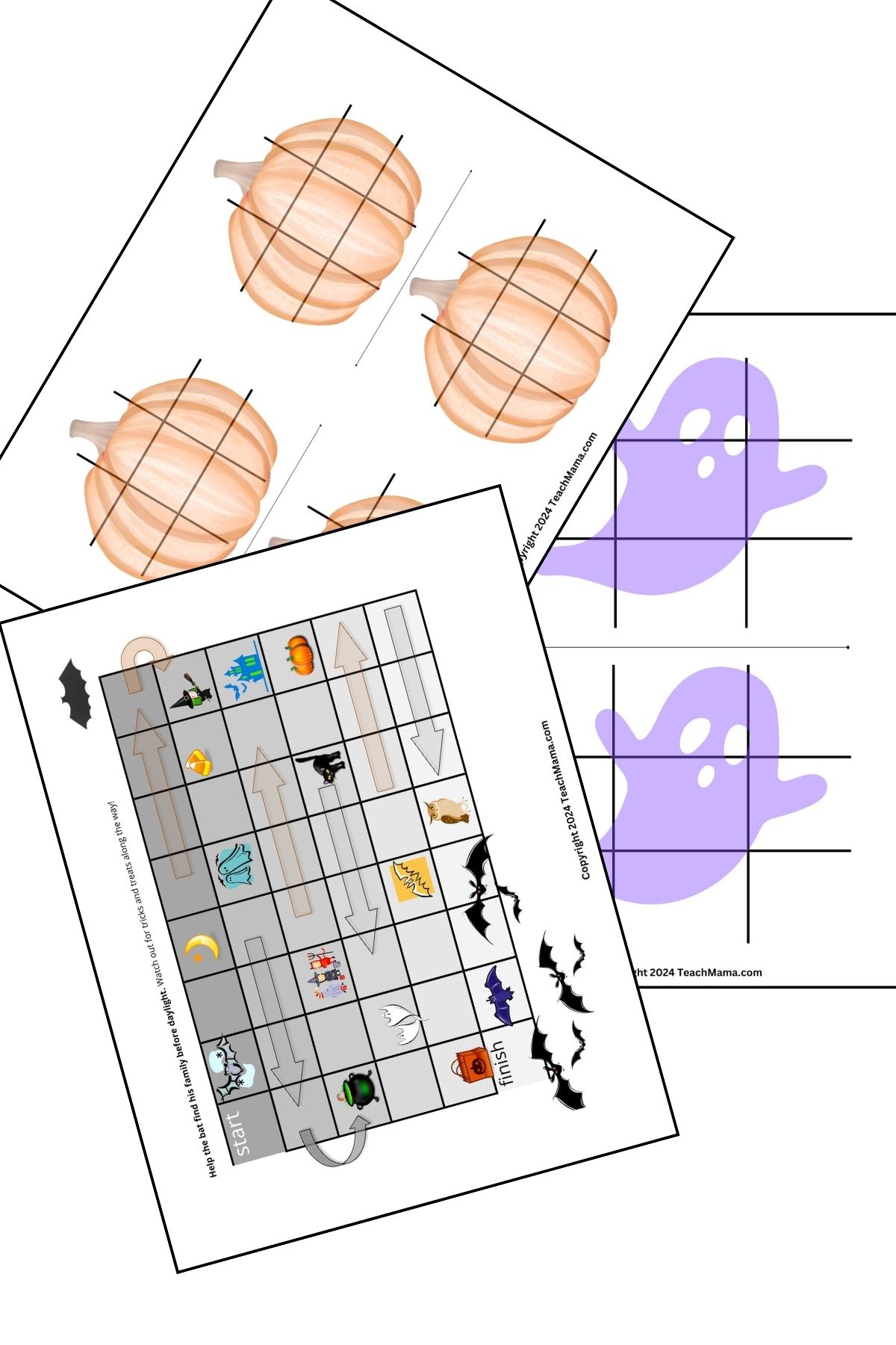 Halloween printable board games overlay