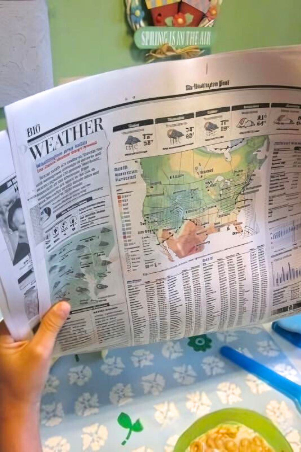 newspaper weather math Weather page in a newspaper
