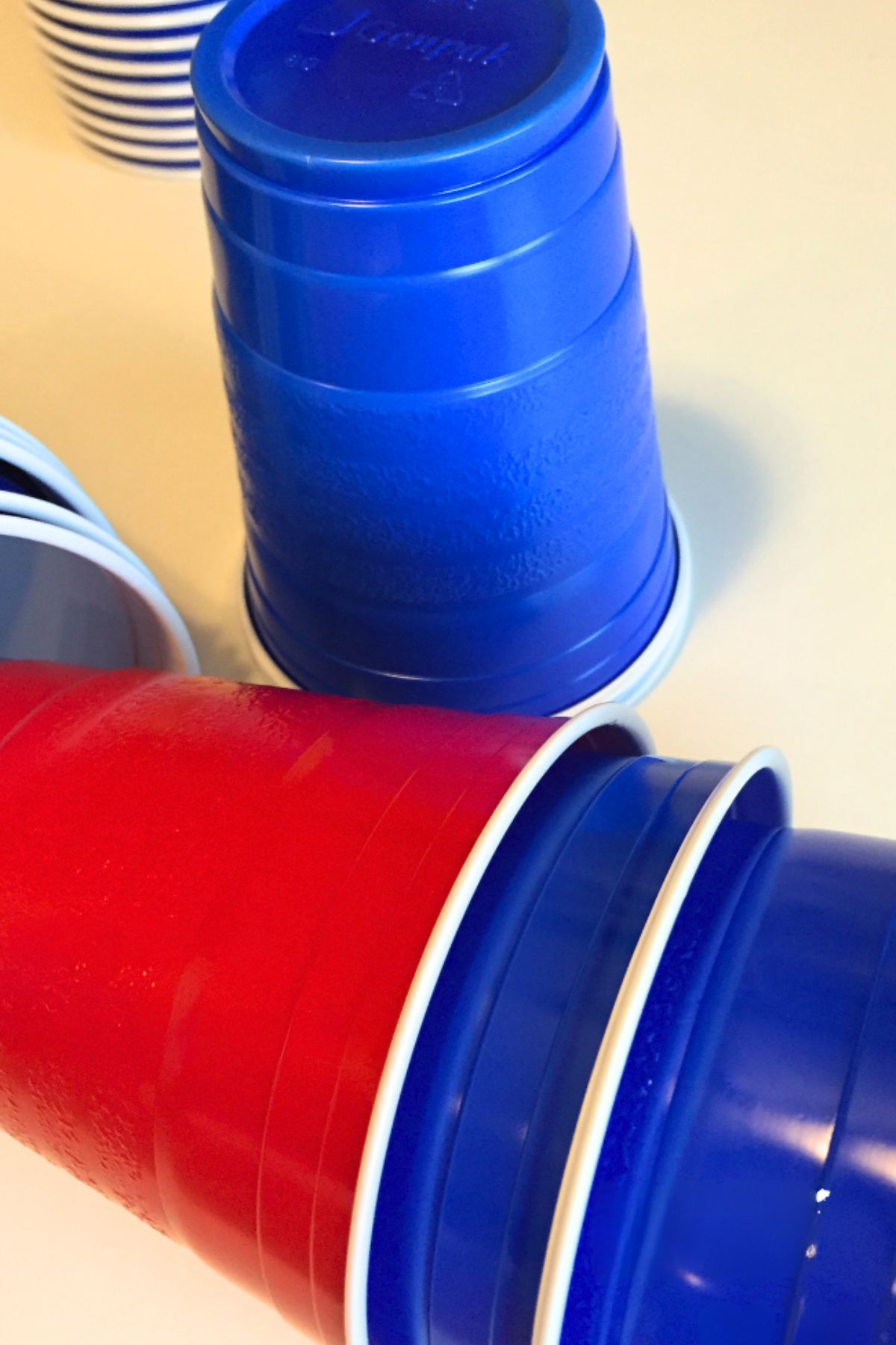 Blue and red solo cups