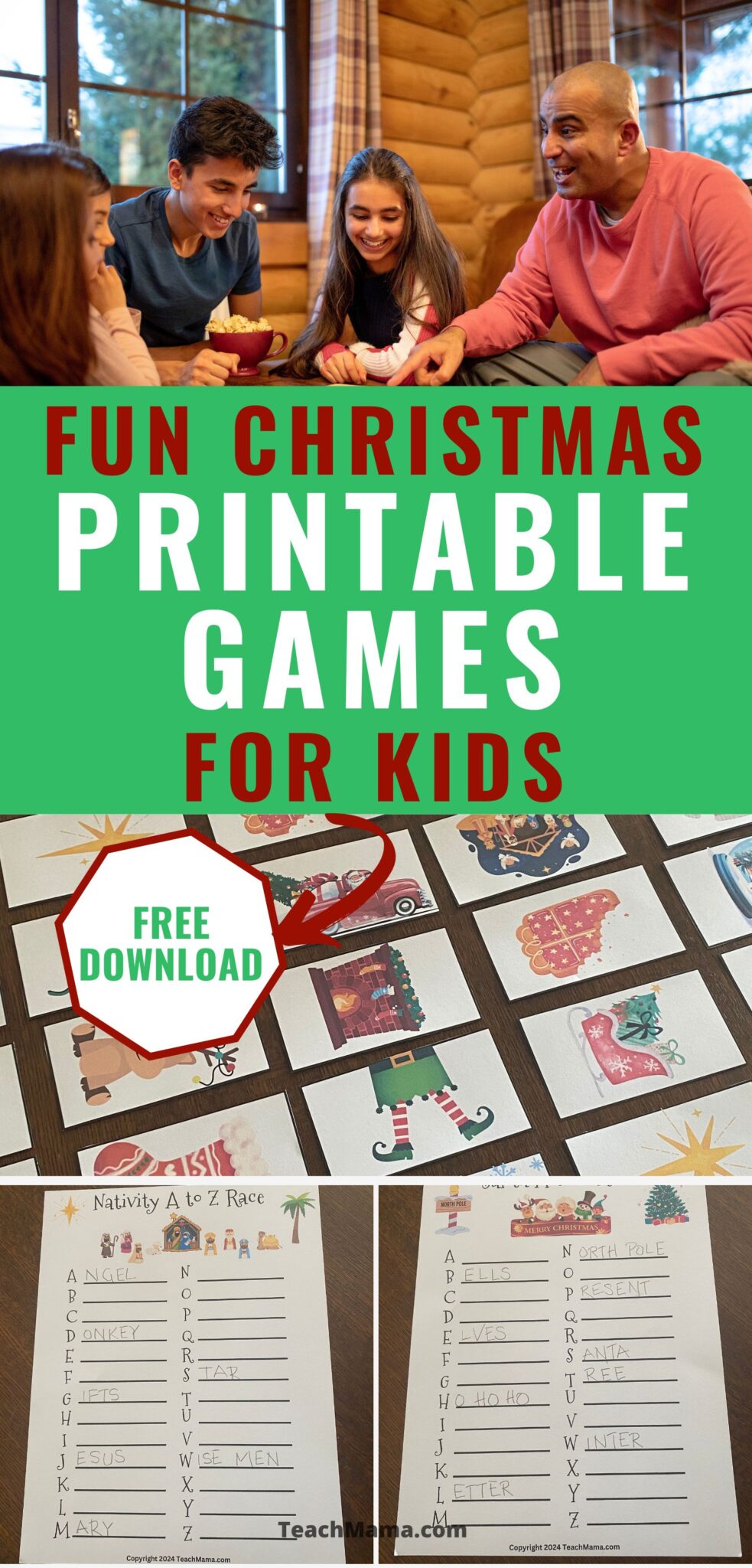 Fun Christmas Games Printables for Kids Teach Mama