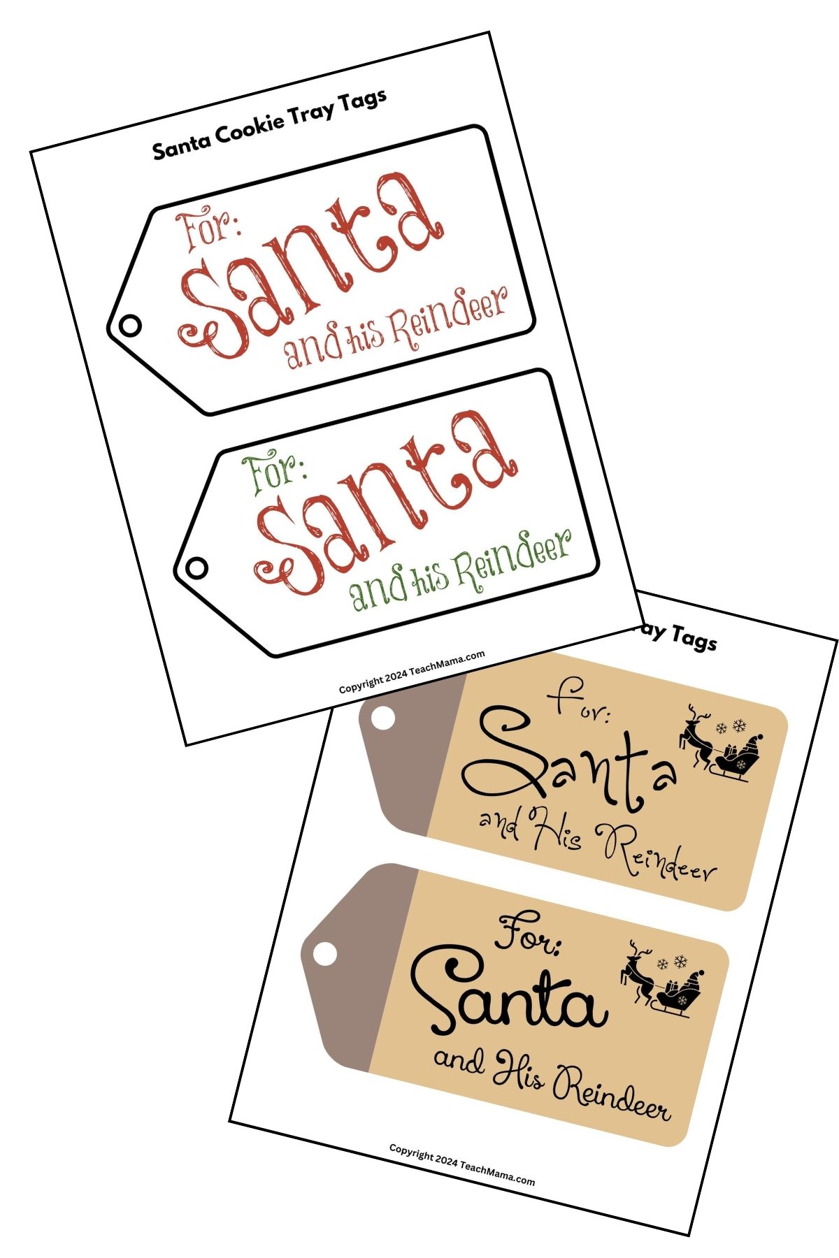 Printable Santa Cookie Tray Tag Collage