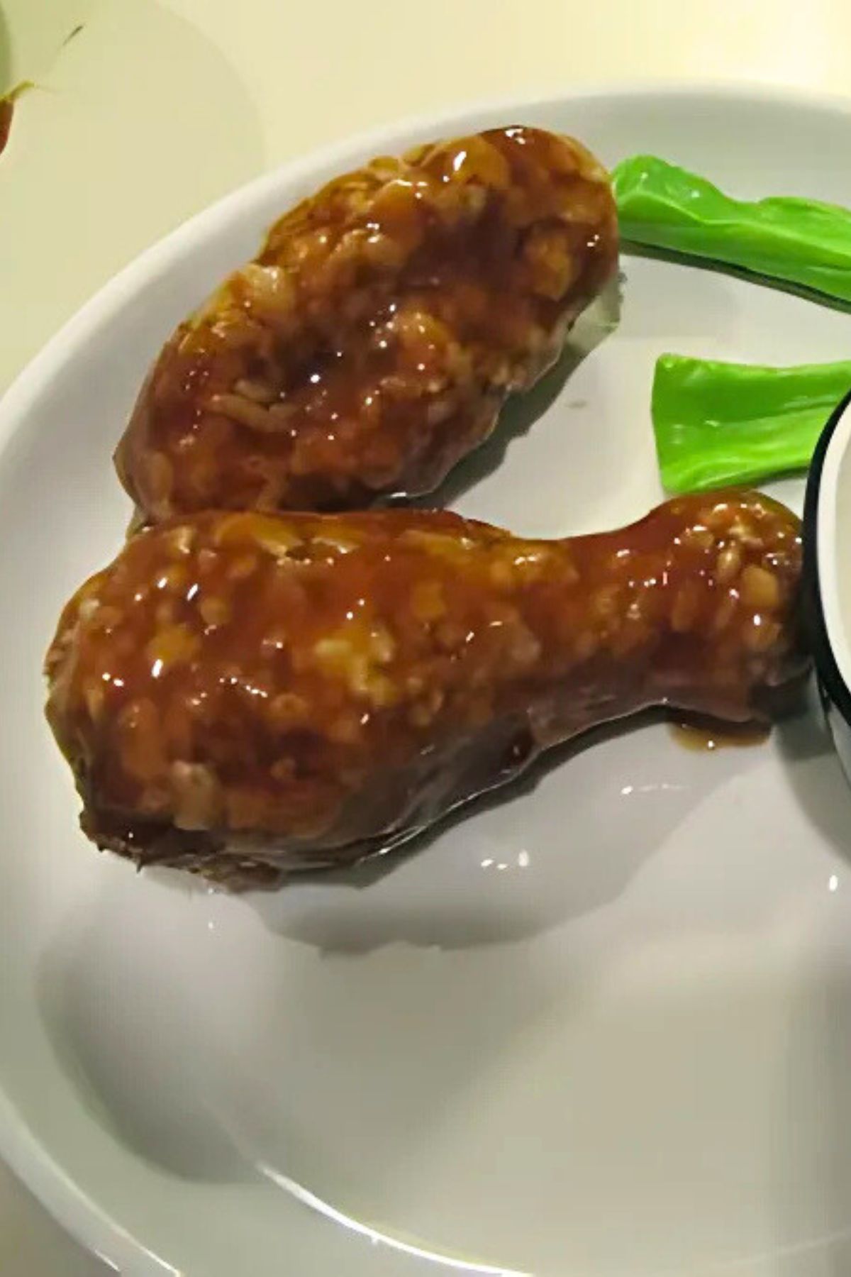 Fake chicken wings with a sweet sauce