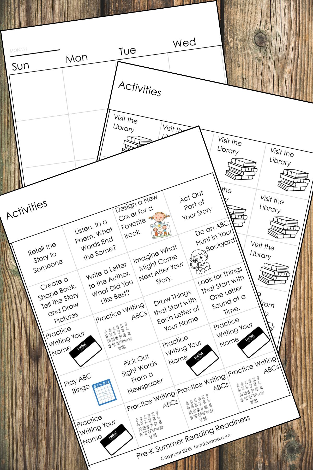 Reading readiness calendar printable