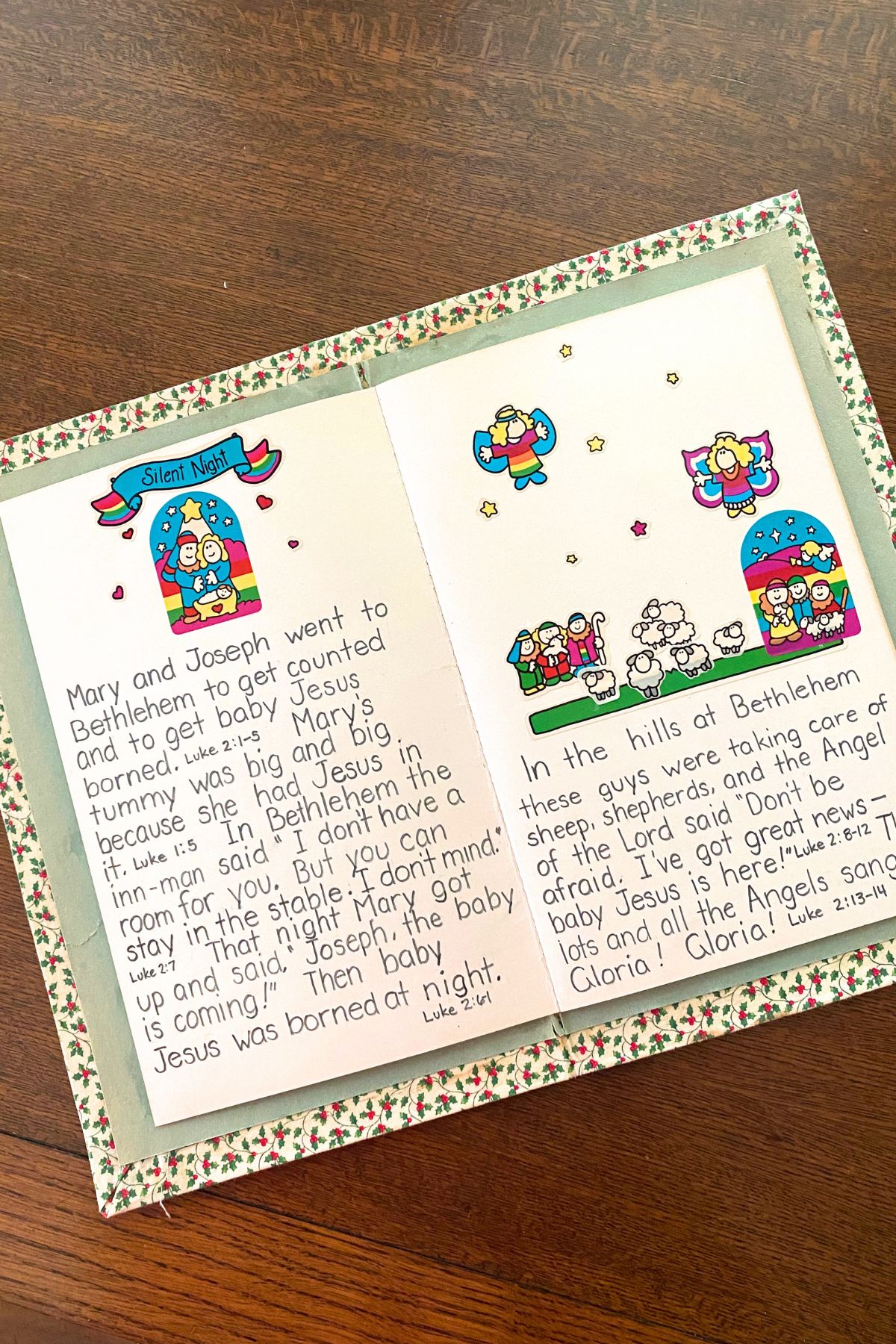 Child narrated book with stickers telling the Christmas story