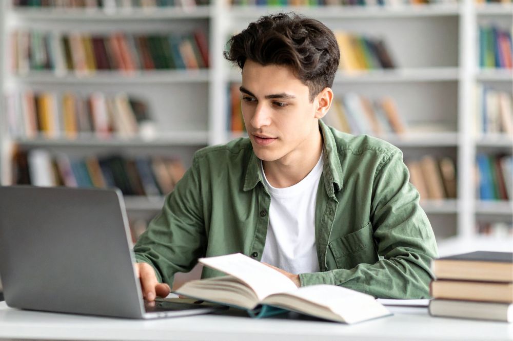 College student studying