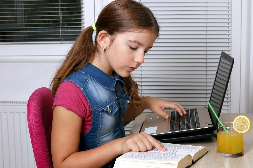 Girl studying